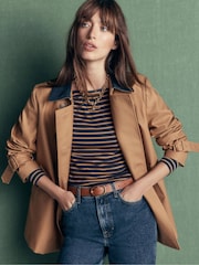 Boden Blue Square Neck Long Sleeve T-Shirt - Image 1 of 5
