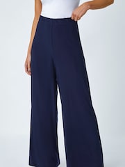 Roman Blue Petite Wide Leg Stretch Trousers - Image 1 of 5