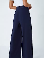 Roman Blue Petite Wide Leg Stretch Trousers - Image 2 of 5
