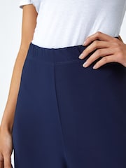 Roman Blue Petite Wide Leg Stretch Trousers - Image 5 of 5