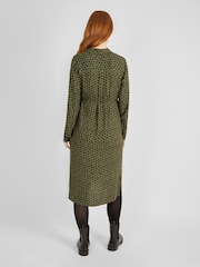 JoJo Maman Bébé Khaki Spot Maternity Shirt Dress - Image 3 of 4