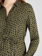JoJo Maman Bébé Khaki Spot Maternity Shirt Dress - Image 4 of 4