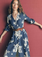 Bleu - Robe mi-longue en coton Nicola de Boden - Image 5 de 6