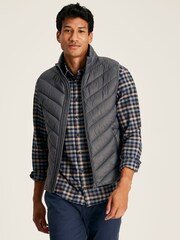 Joules Garrett Grey Showerproof Padded Gilet - Image 1 of 5