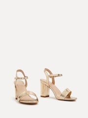 Linzi Gold Skyline Open Back Barely There Block Heeled Sandals - Image 3 of 5