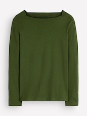 Boden Green Square Neck Long Sleeve T-Shirt - Image 4 of 4