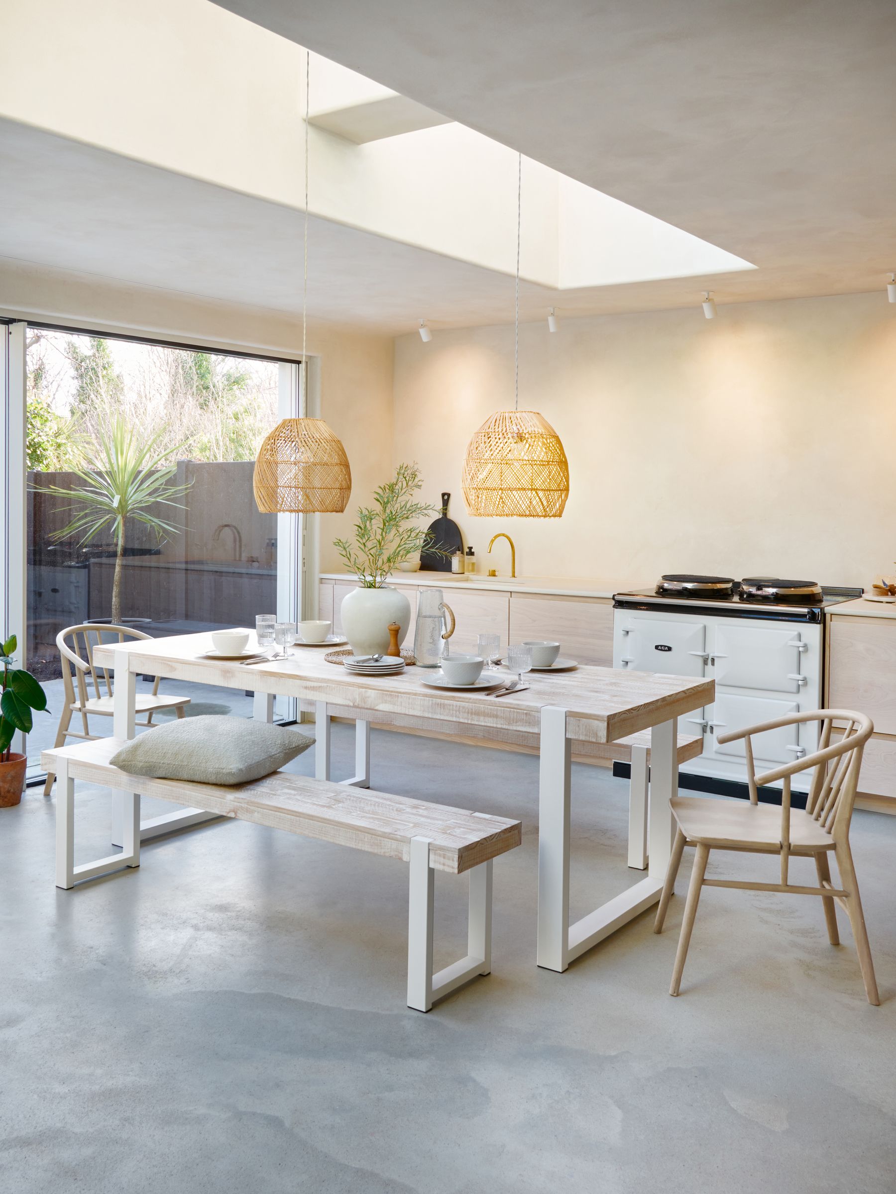 Buy Light Wood Jefferson Pine 8 Seater Dining Table and Bench Set from the Next UK online shop