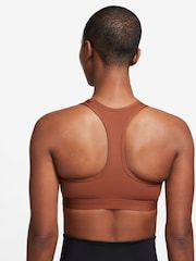 Nike Brown Dri-FIT Medium Swoosh Support Padded Bra - Image 2 of 3