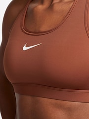 Nike Brown Dri-FIT Medium Swoosh Support Padded Bra - Image 3 of 3