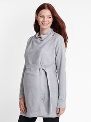 JoJo Maman Bébé Marl Grey Ottoman Stripe 4-in-1 Maternity & Nursing Cardigan - Image 3 of 5