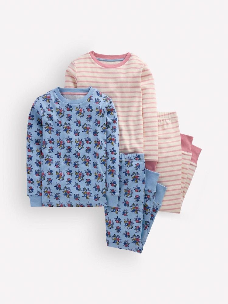 Boden Blue Twin Pack Snug Pyjamas - Image 1 of 3 Boden Blue Twin Pack Snug Pyjamas - Image 1 of 3