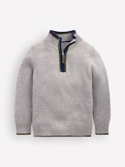 Boden Grey Heritage Half-Zip Jumper - Image 1 of 3