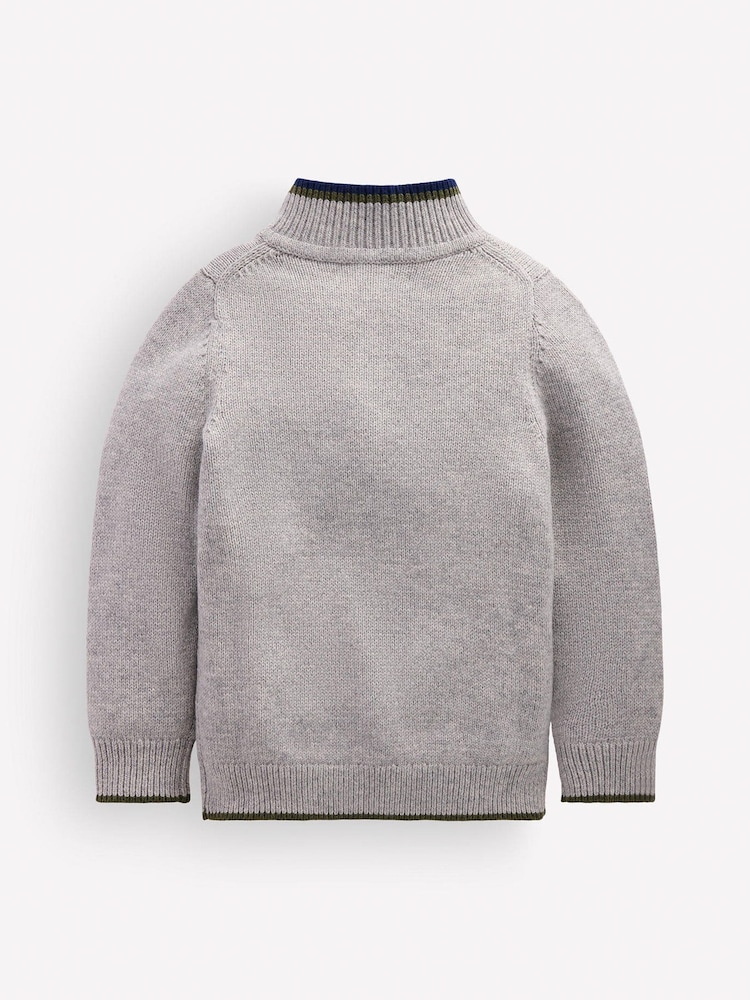 Boden Grey Heritage Half-Zip Jumper - Image 2 of 3