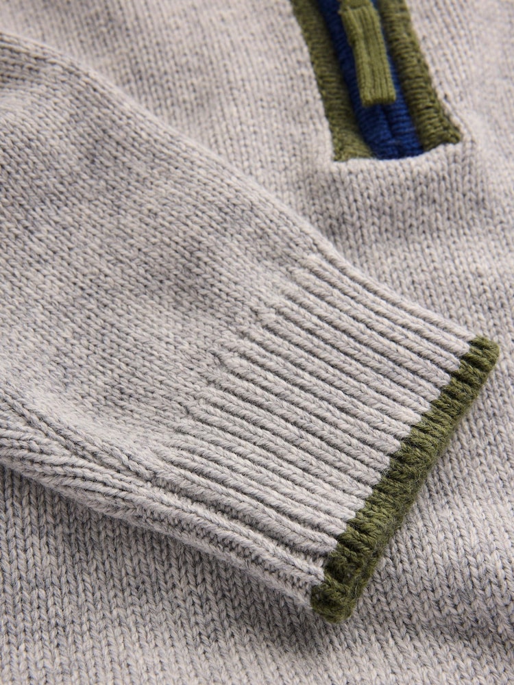 Boden Grey Heritage Half-Zip Jumper - Image 3 of 3
