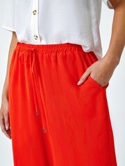 Roman Orange Petite Linen Mix Wide Cropped Trousers - Image 5 of 5