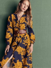 Or - Robe mi-longue en coton Nicola de Boden - Image 2 de 6