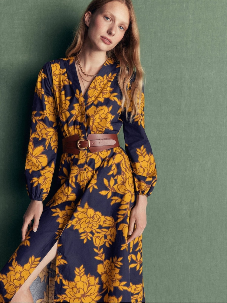 Or - Robe mi-longue en coton Nicola de Boden - Image 2 de 6