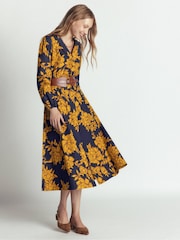 Or - Robe mi-longue en coton Nicola de Boden - Image 5 de 6
