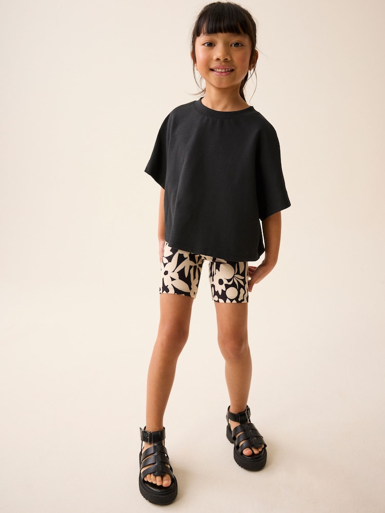 Black 100% Cotton Boxy T-Shirt (3-16yrs) - Image 2 of 6 Black 100% Cotton Boxy T-Shirt (3-16yrs) - Image 2 of 6