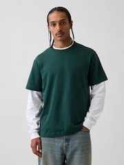 Gap Green Heavyweight Relaxed Short Sleeve T-Shirt - Image 1 of 4