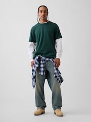 Gap Green Heavyweight Relaxed Short Sleeve T-Shirt - Image 3 of 4