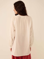 east White Alva Hand-Chikankari Embroidered Top - Image 2 of 4
