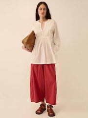 east White Alva Hand-Chikankari Embroidered Top - Image 3 of 4
