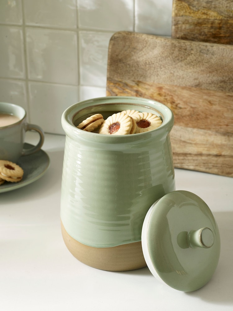 Sage Green Wolton Biscuit Jar - Image 1 of 4