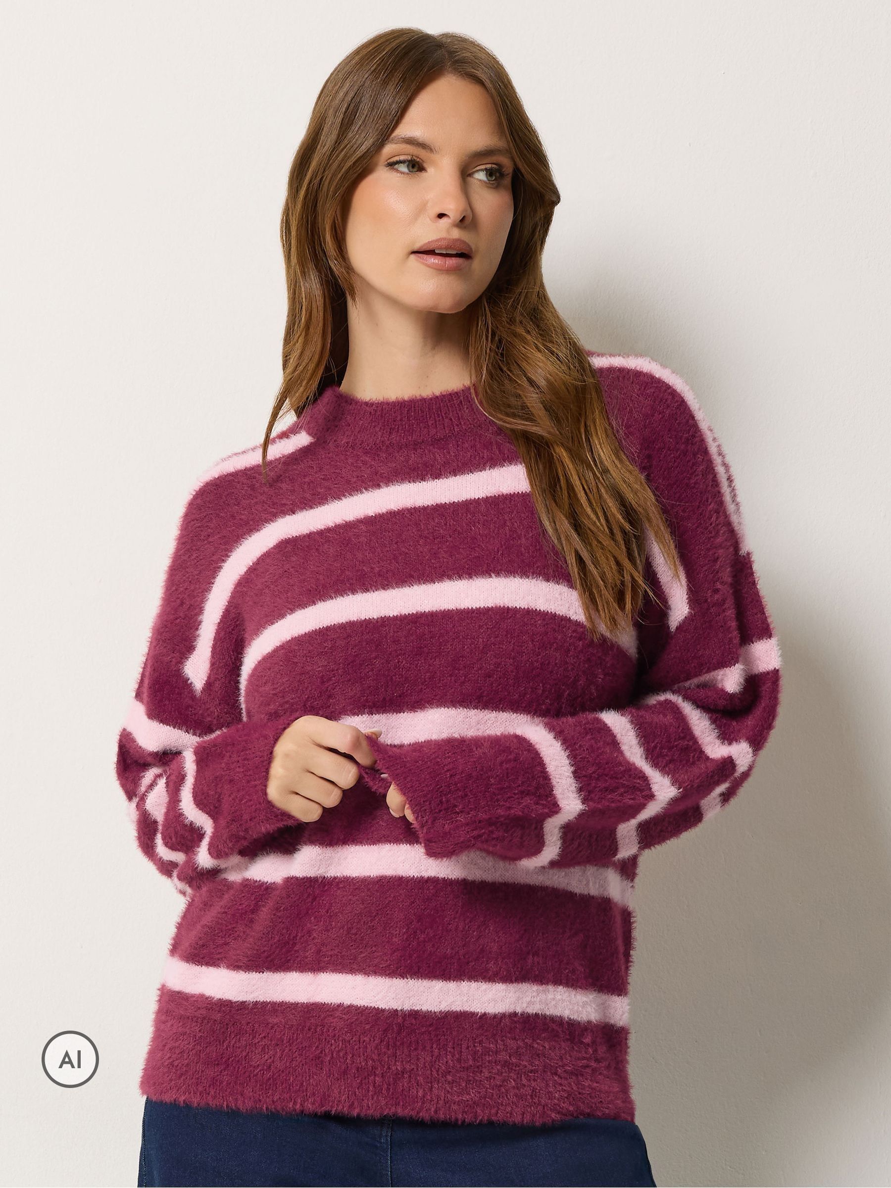M & Co Women's Red Stripe Jumper