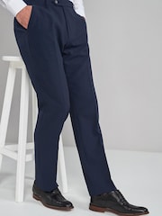 Marineblau/blau - Formelle, maschinenwaschbare Hose ohne Bundfalte - Bild 1 von 4