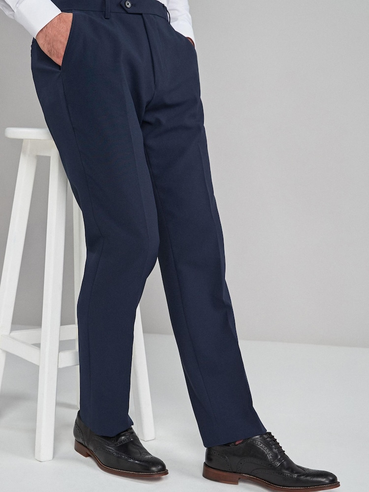 Marineblau/blau - Formelle, maschinenwaschbare Hose ohne Bundfalte - Bild 1 von 4