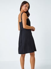 Roman Black Petite Button Front Pocket Dress - Image 3 of 5