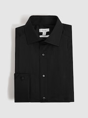 Reiss Black Marcel - Double Cuff Slim Fit Double Cuff Tuxedo Shirt - Image 2 of 8