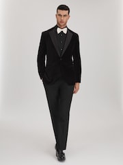 Reiss Black Marcel - Double Cuff Slim Fit Double Cuff Tuxedo Shirt - Image 3 of 8