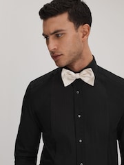 Reiss Black Marcel - Double Cuff Slim Fit Double Cuff Tuxedo Shirt - Image 4 of 8