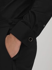 Reiss Black Marcel - Double Cuff Slim Fit Double Cuff Tuxedo Shirt - Image 5 of 8