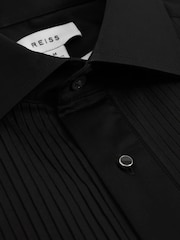 Reiss Black Marcel - Double Cuff Slim Fit Double Cuff Tuxedo Shirt - Image 7 of 8