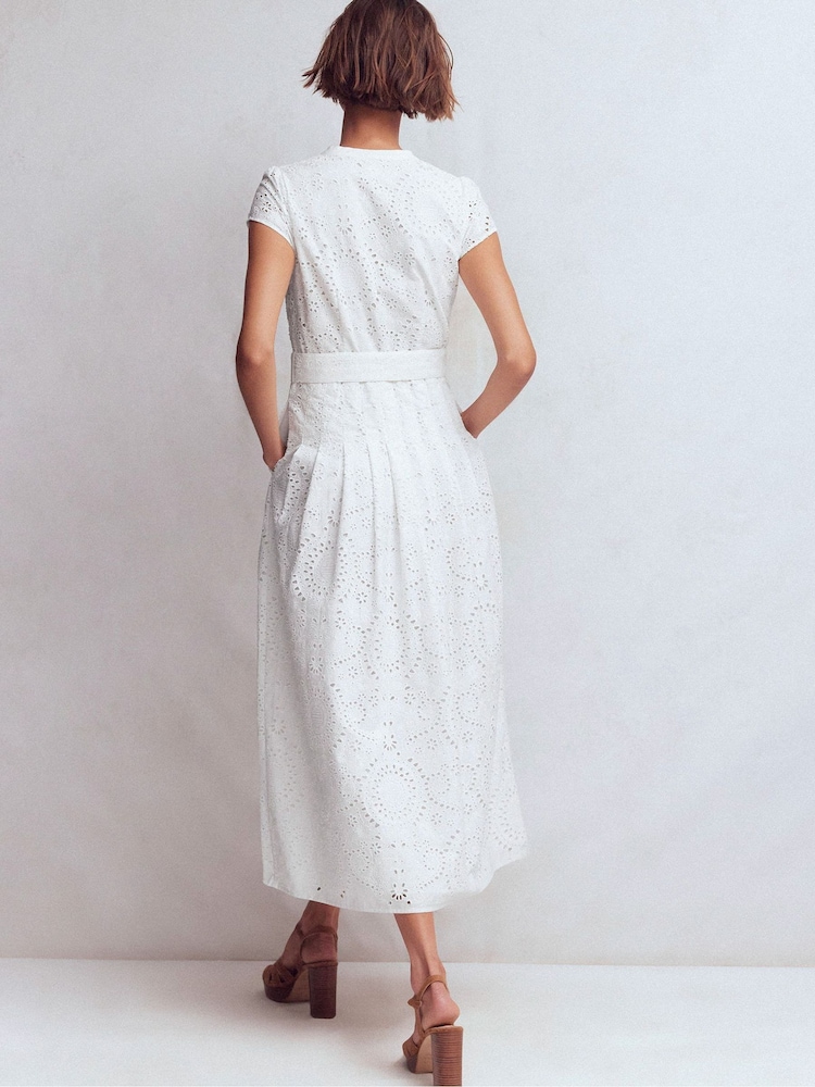 Boden Women's Arabella Cotton Maxi Dress in White | Size 4 Boden Women's Arabella Cotton Maxi Dress in White | Size 4