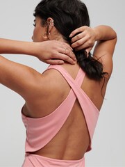 Superdry Pink Jersey Cross Back Mini Dress - Image 3 of 3