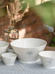 Mary Berry White Garden Agapanthus Large Serving Bowl - Image 1 of 4
