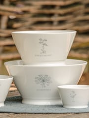 Mary Berry White Garden Agapanthus Large Serving Bowl - Image 2 of 4