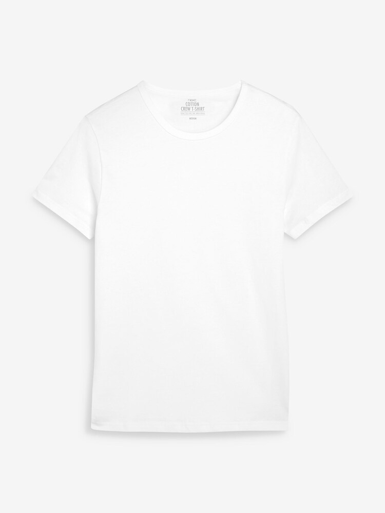 Navy Blue/Blue/White/Grey Marl/Blue Marl Slim T-Shirts 5 Pack - Image 4 of 6