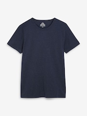 Navy Blue/Blue/White/Grey Marl/Blue Marl Slim T-Shirts 5 Pack - Image 5 of 6