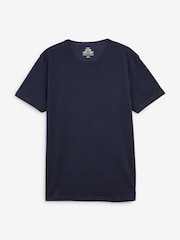 Navy Blue/Blue/White/Grey Marl/Blue Marl Slim T-Shirts 5 Pack - Image 6 of 6