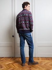 JoJo Maman Bébé Navy Blue Men's Long Sleeve Christmas Fairisle Jumper - Image 4 of 4