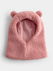Jojo Maman Bébé Pink Bear Borg Balaclava Hat - Image 1 of 5