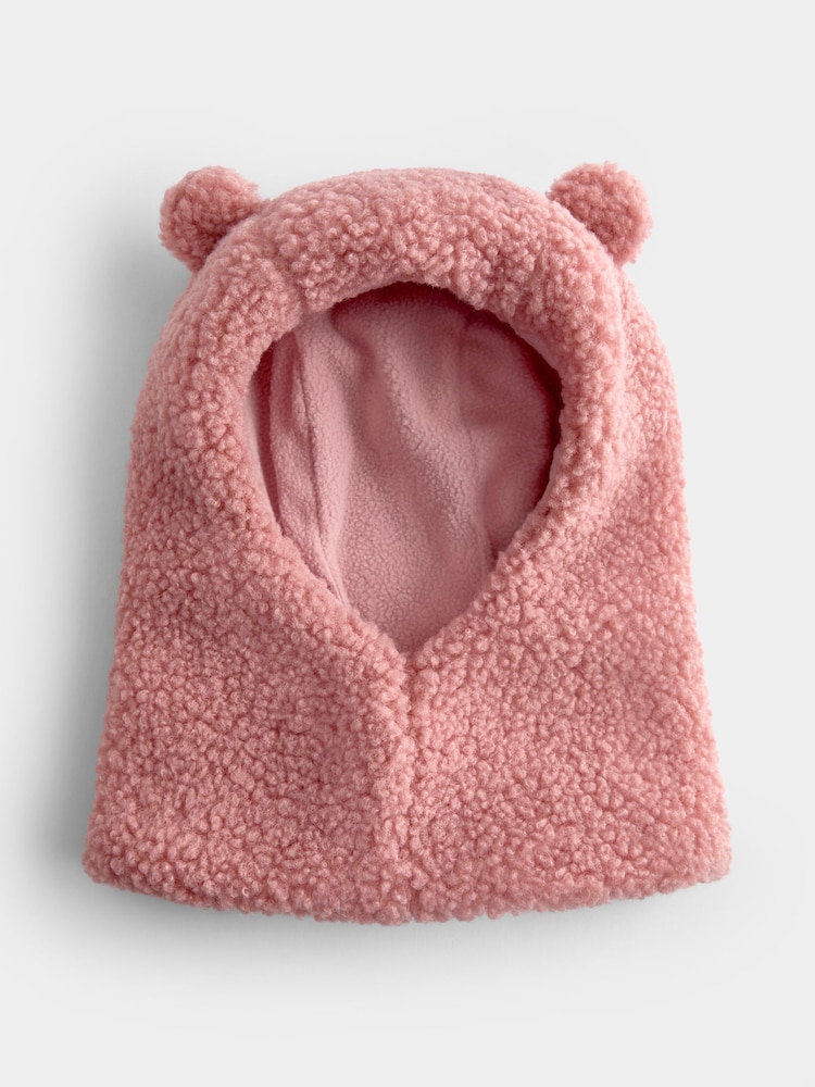 Jojo Maman Bébé Pink Bear Borg Balaclava Hat - Image 1 of 5