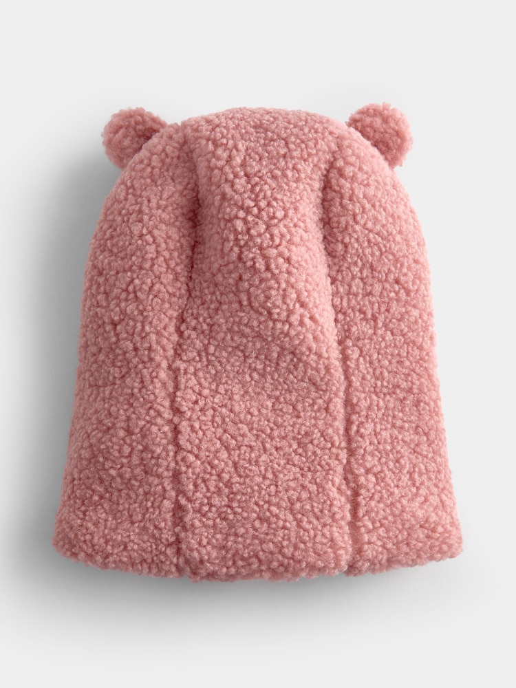 Jojo Maman Bébé Pink Bear Borg Balaclava Hat - Image 2 of 5