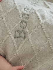 Personalised Oatmeal Cashmere Blanket - Image 2 of 2