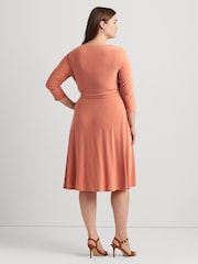 Lauren Ralph Lauren Curve Midi Surplice Dress - Image 3 of 8